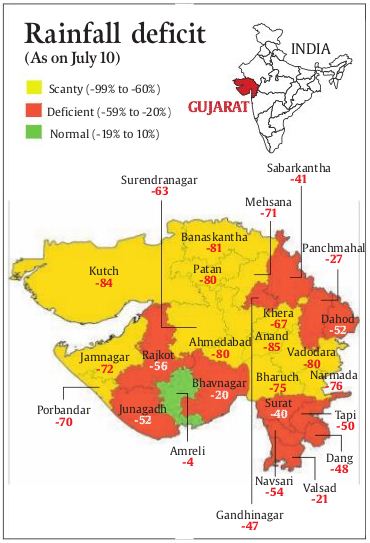 Watch In Map Normal And Excess Rainfall In 89 Parts Of The Country But 58 Deficiency In Parts Including Gujarat Deshgujarat