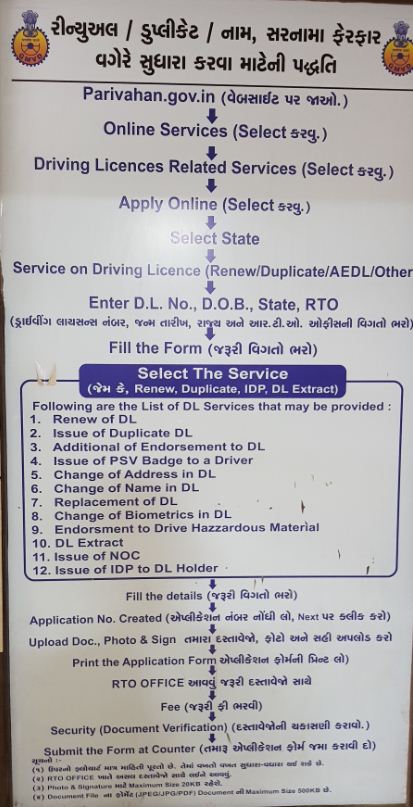 driving license method gujarat rto